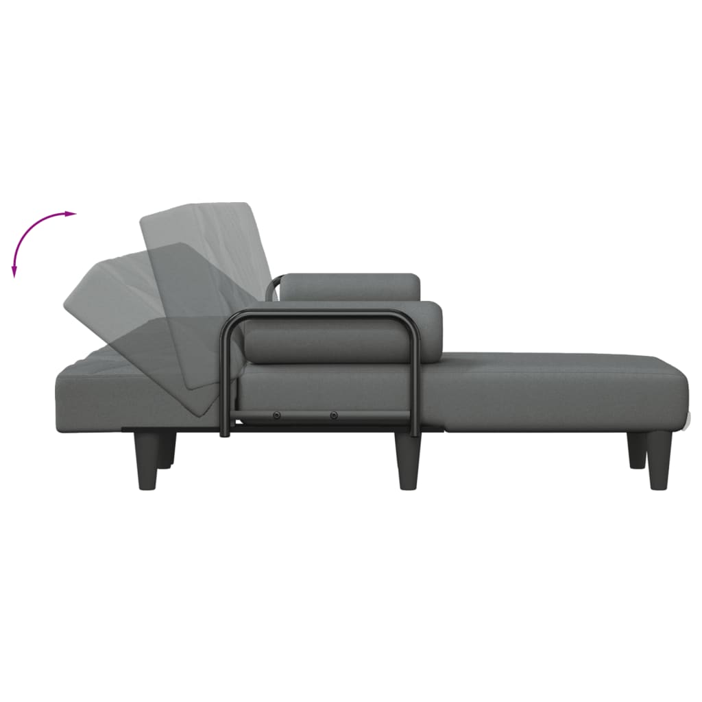 vidaXL Schlafsofa in L-Form Dunkelgrau 260x140x70 cm Stoff