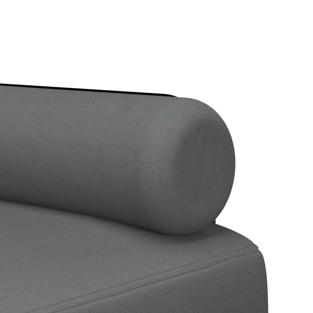 vidaXL Schlafsofa in L-Form Dunkelgrau 260x140x70 cm Stoff
