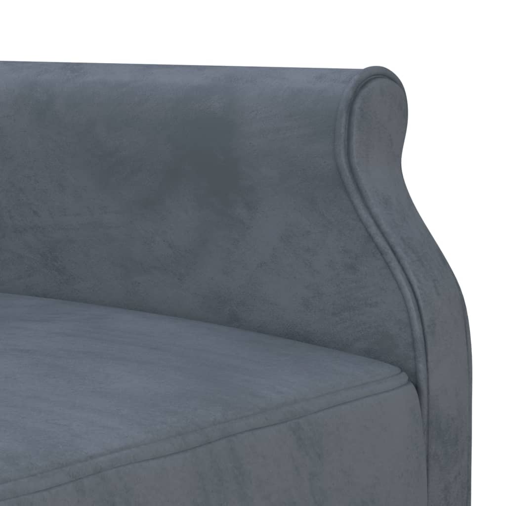 vidaXL Schlafsofa in L-Form Dunkelgrau 271x140x70 cm Samt