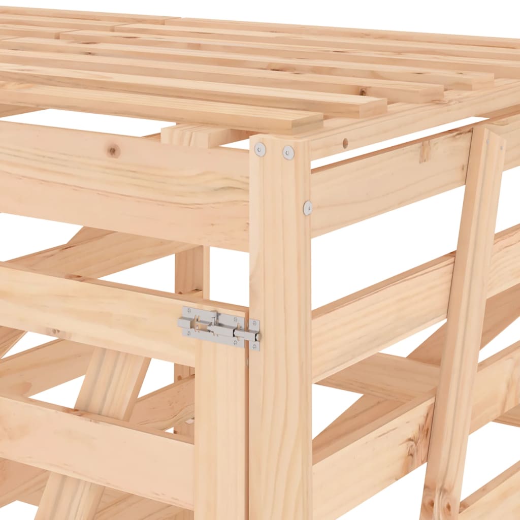 vidaXL Mülltonnenbox für 4 Tonnen Massivholz Kiefer