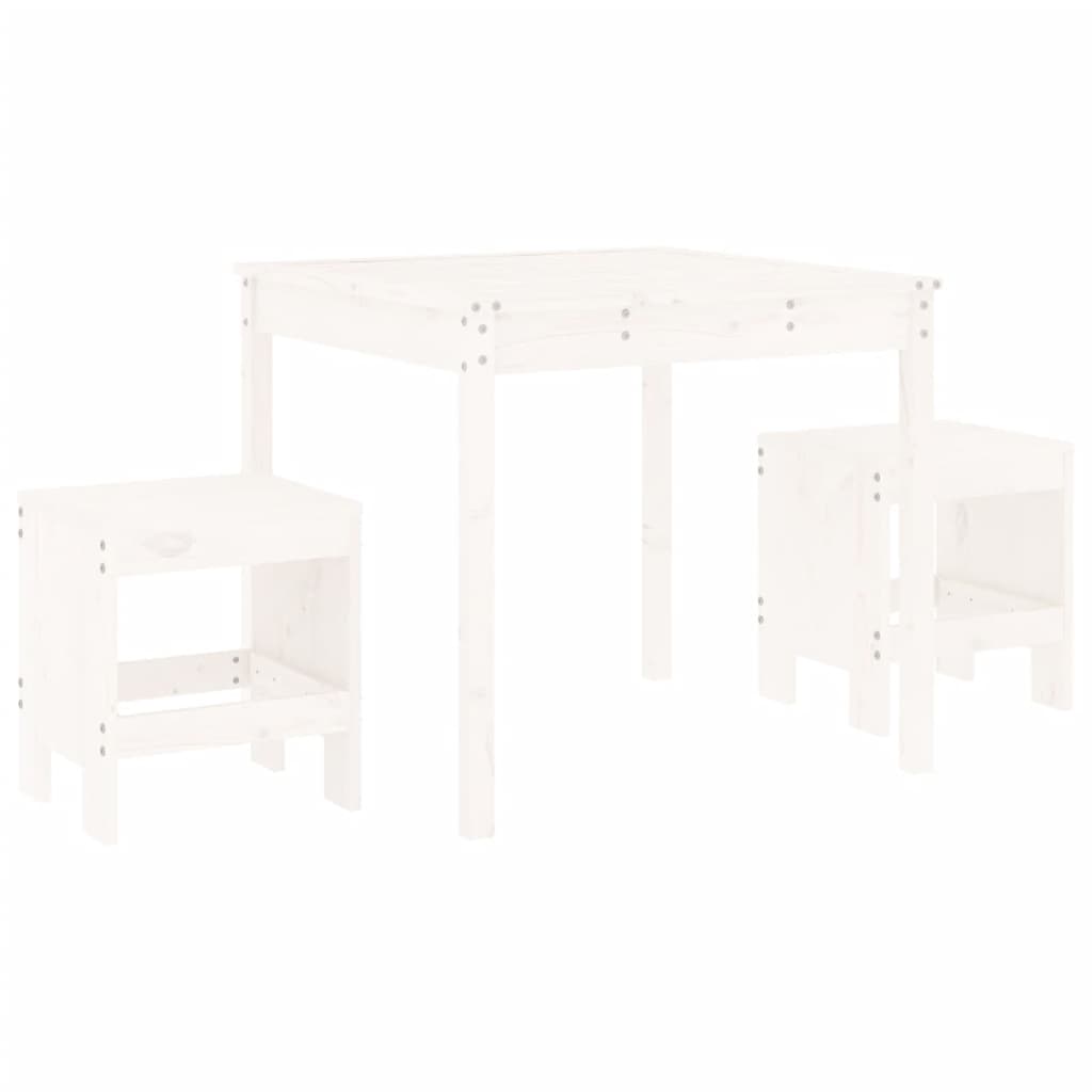 vidaXL 3-tlg. Garten-Bistro-Set Weiß Massivholz Kiefer