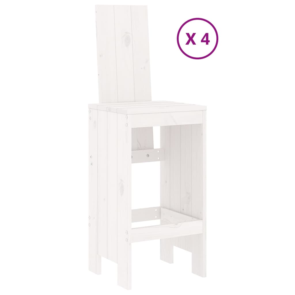 vidaXL 5-tlg. Gartenbar-Set Weiß Massivholz Kiefer