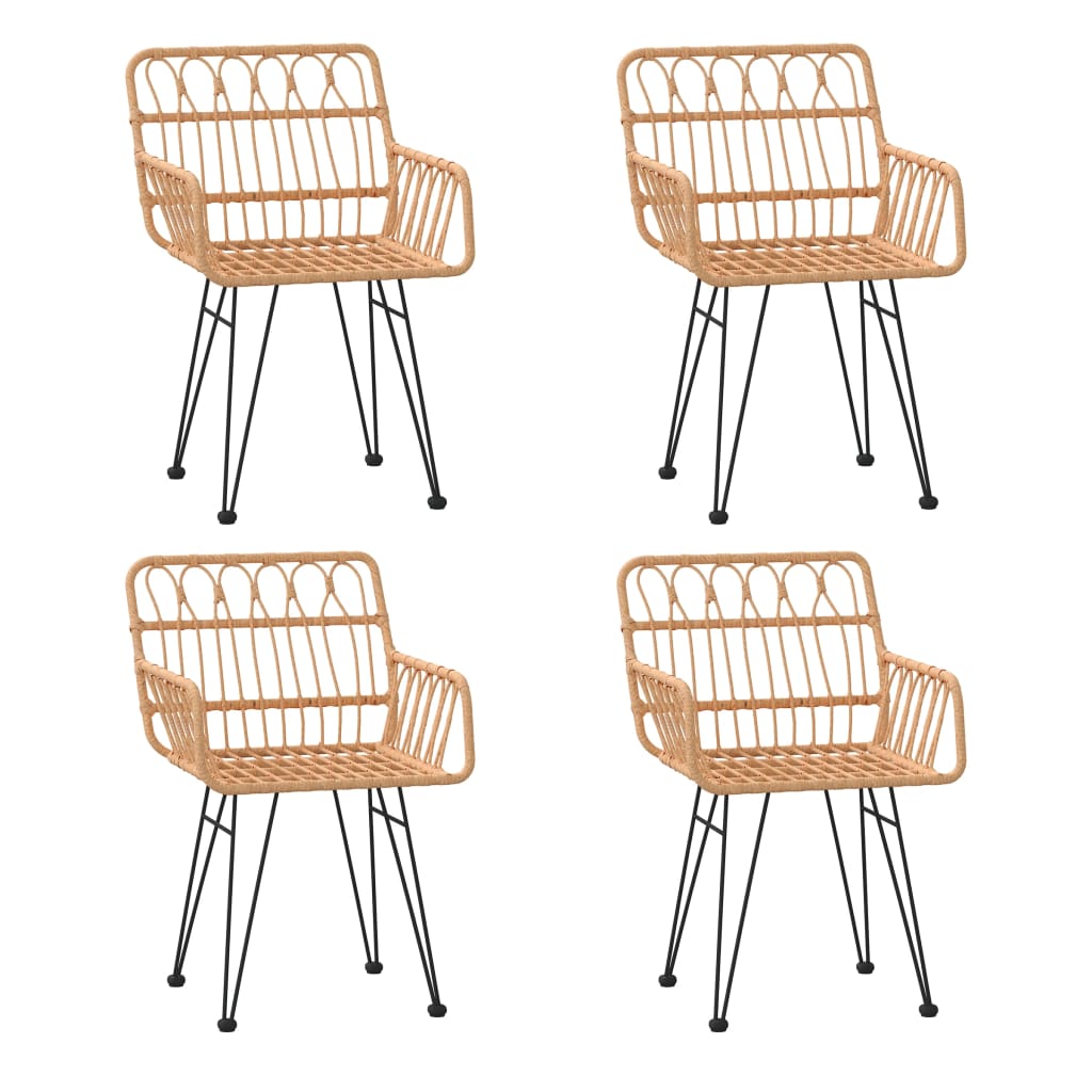 vidaXL 5-tlg. Garten-Essgruppe Poly Rattan