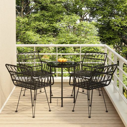 vidaXL 5-tlg. Garten-Essgruppe Poly Rattan