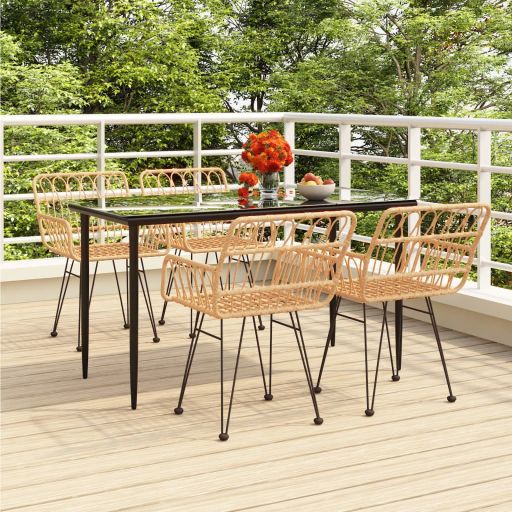 vidaXL 3-tlg. Garten-Essgruppe Poly Rattan
