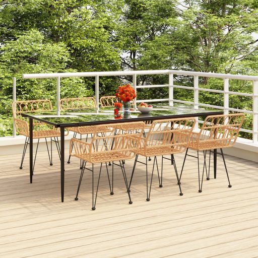 vidaXL 3-tlg. Garten-Essgruppe Poly Rattan