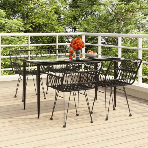 vidaXL 3-tlg. Garten-Essgruppe Poly Rattan