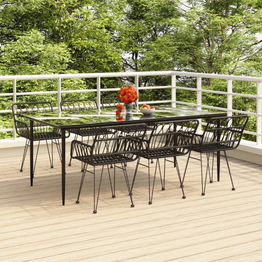 vidaXL 3-tlg. Garten-Essgruppe Poly Rattan