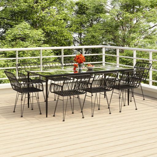 vidaXL 3-tlg. Garten-Essgruppe Poly Rattan