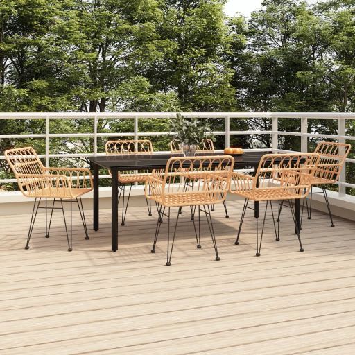 vidaXL 3-tlg. Garten-Essgruppe Poly Rattan