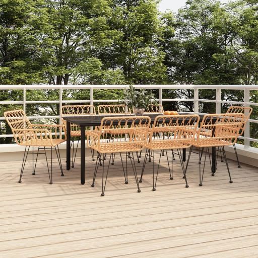 vidaXL 3-tlg. Garten-Essgruppe Poly Rattan
