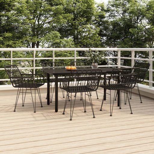 vidaXL 3-tlg. Garten-Essgruppe Poly Rattan