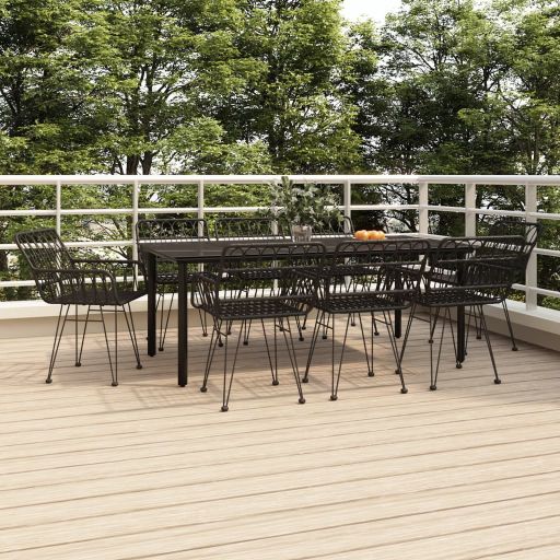 vidaXL 3-tlg. Garten-Essgruppe Poly Rattan