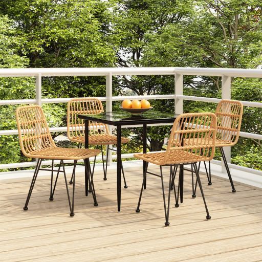 vidaXL 3-tlg. Garten-Essgruppe Poly Rattan