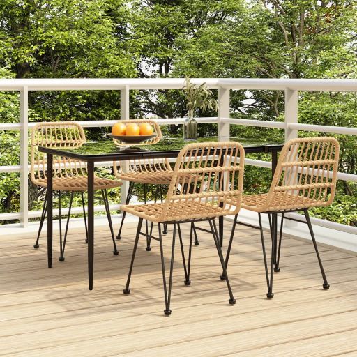 vidaXL 3-tlg. Garten-Essgruppe Poly Rattan