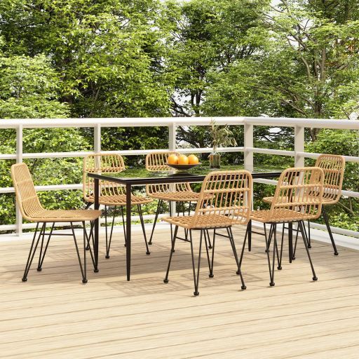 vidaXL 3-tlg. Garten-Essgruppe Poly Rattan