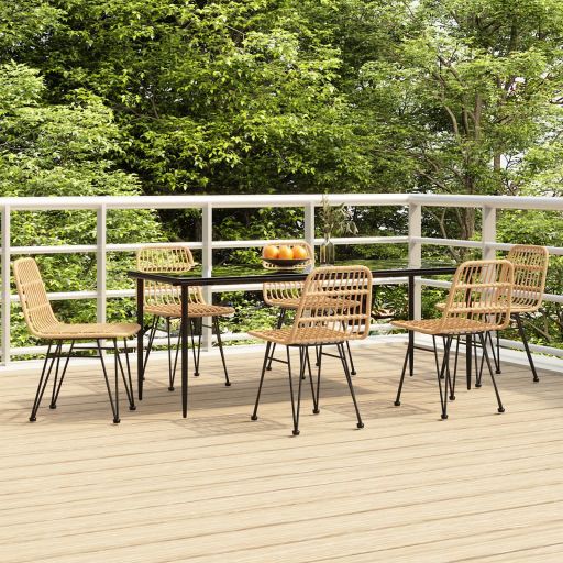 vidaXL 3-tlg. Garten-Essgruppe Poly Rattan