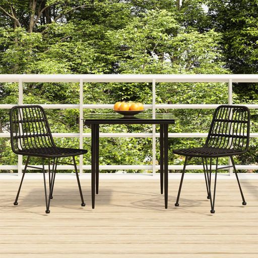 vidaXL 3-tlg. Garten-Essgruppe Poly Rattan