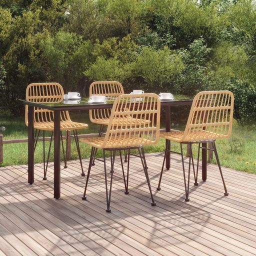 vidaXL 3-tlg. Garten-Essgruppe Poly Rattan