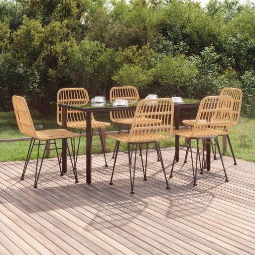 vidaXL 3-tlg. Garten-Essgruppe Poly Rattan