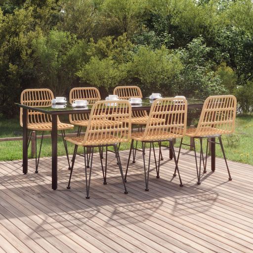 vidaXL 3-tlg. Garten-Essgruppe Poly Rattan