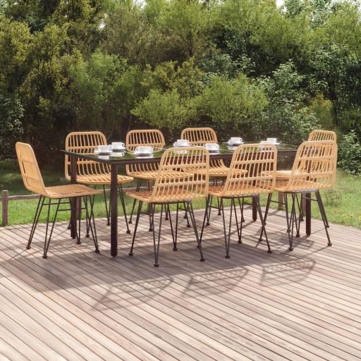 vidaXL 3-tlg. Garten-Essgruppe Poly Rattan