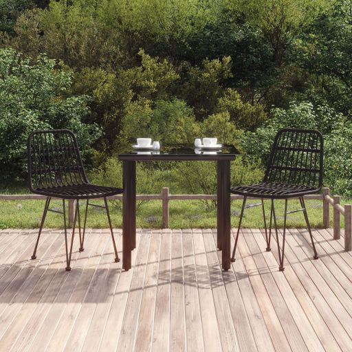 vidaXL 3-tlg. Garten-Essgruppe Poly Rattan