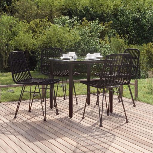 vidaXL 3-tlg. Garten-Essgruppe Poly Rattan
