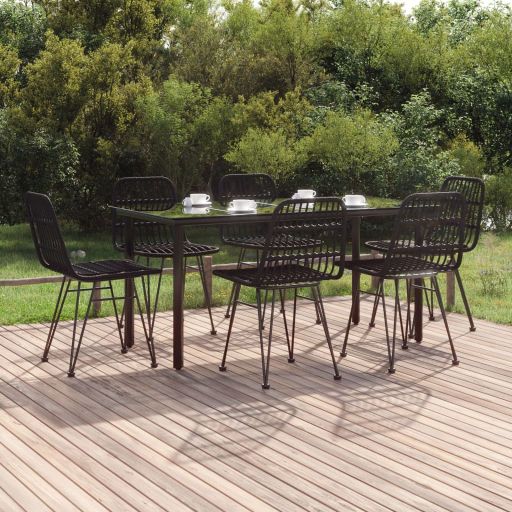vidaXL 3-tlg. Garten-Essgruppe Poly Rattan