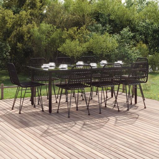 vidaXL 3-tlg. Garten-Essgruppe Poly Rattan