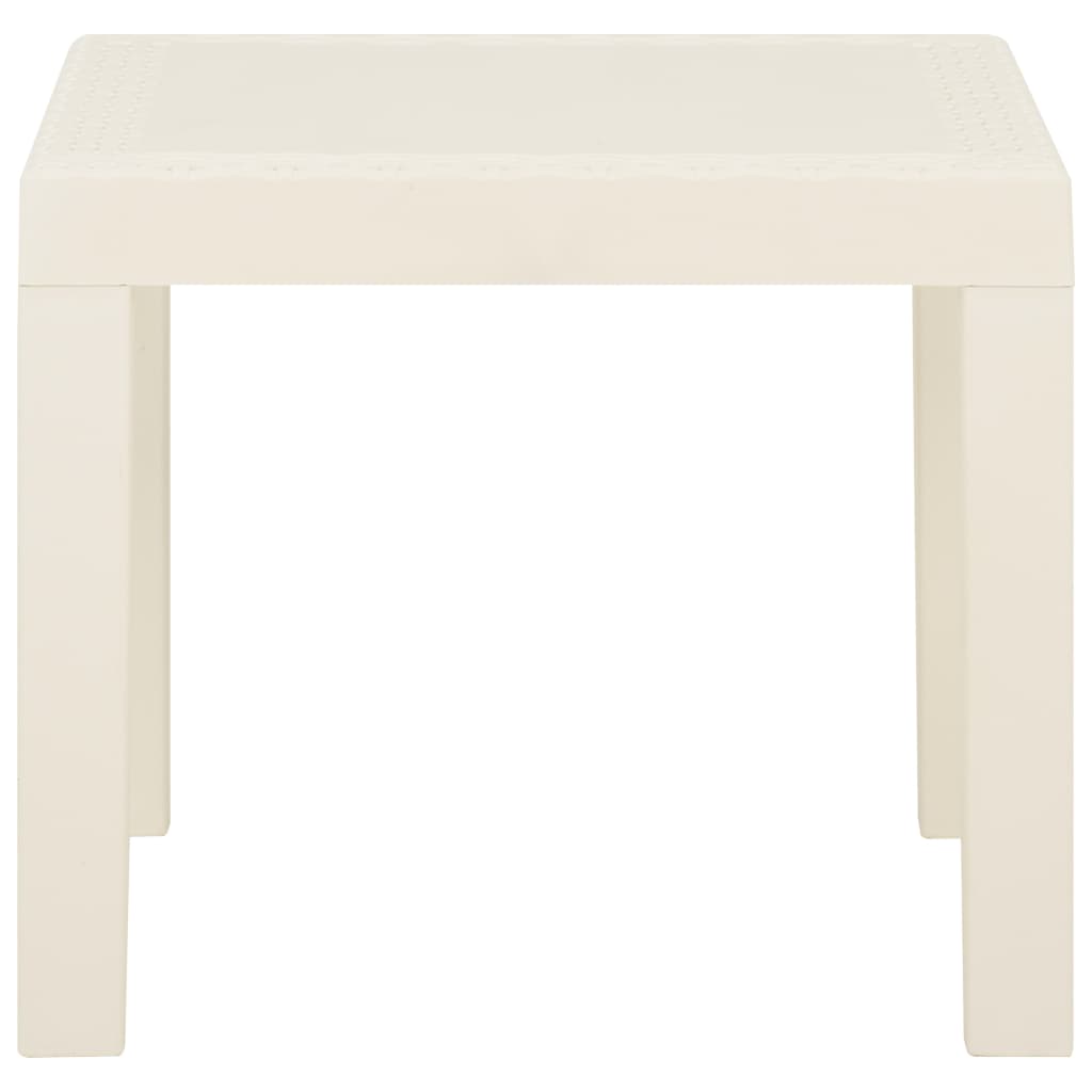 vidaXL 3-tlg. Garten-Lounge-Set mit Auflagen Kunststoff Weiß