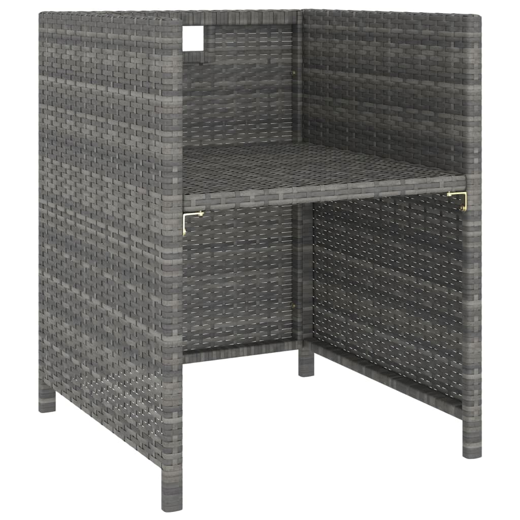 vidaXL 6-tlg. Garten-Essgruppe Poly Rattan Akazie Massivholz Grau