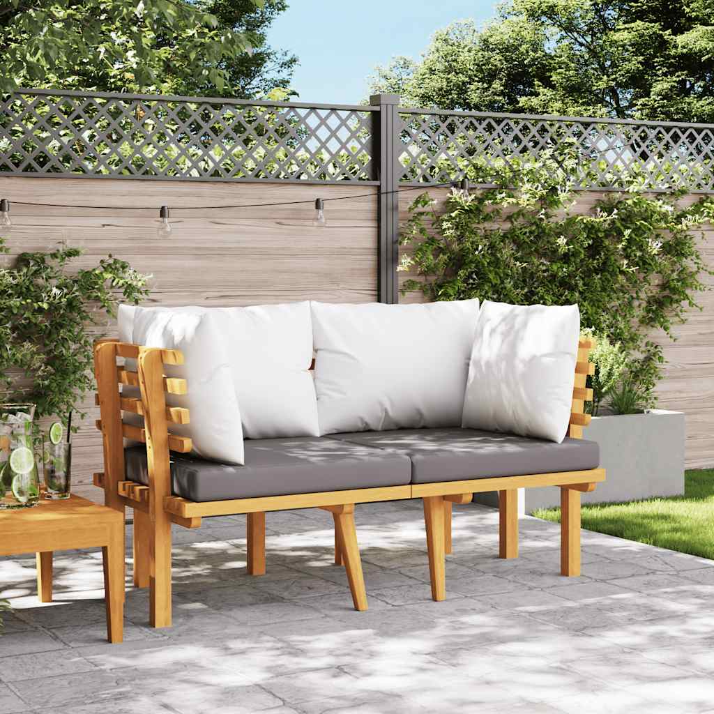 vidaXL 2-Sitzer-Gartensofa mit Kissen Massivholz Akazie