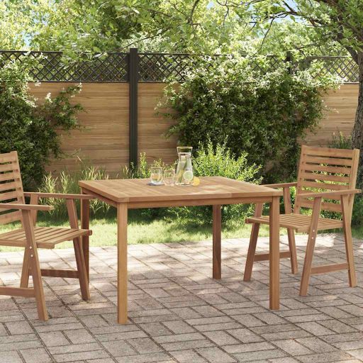 vidaXL Garten-Esstisch 140x80x77 cm Massivholz Teak