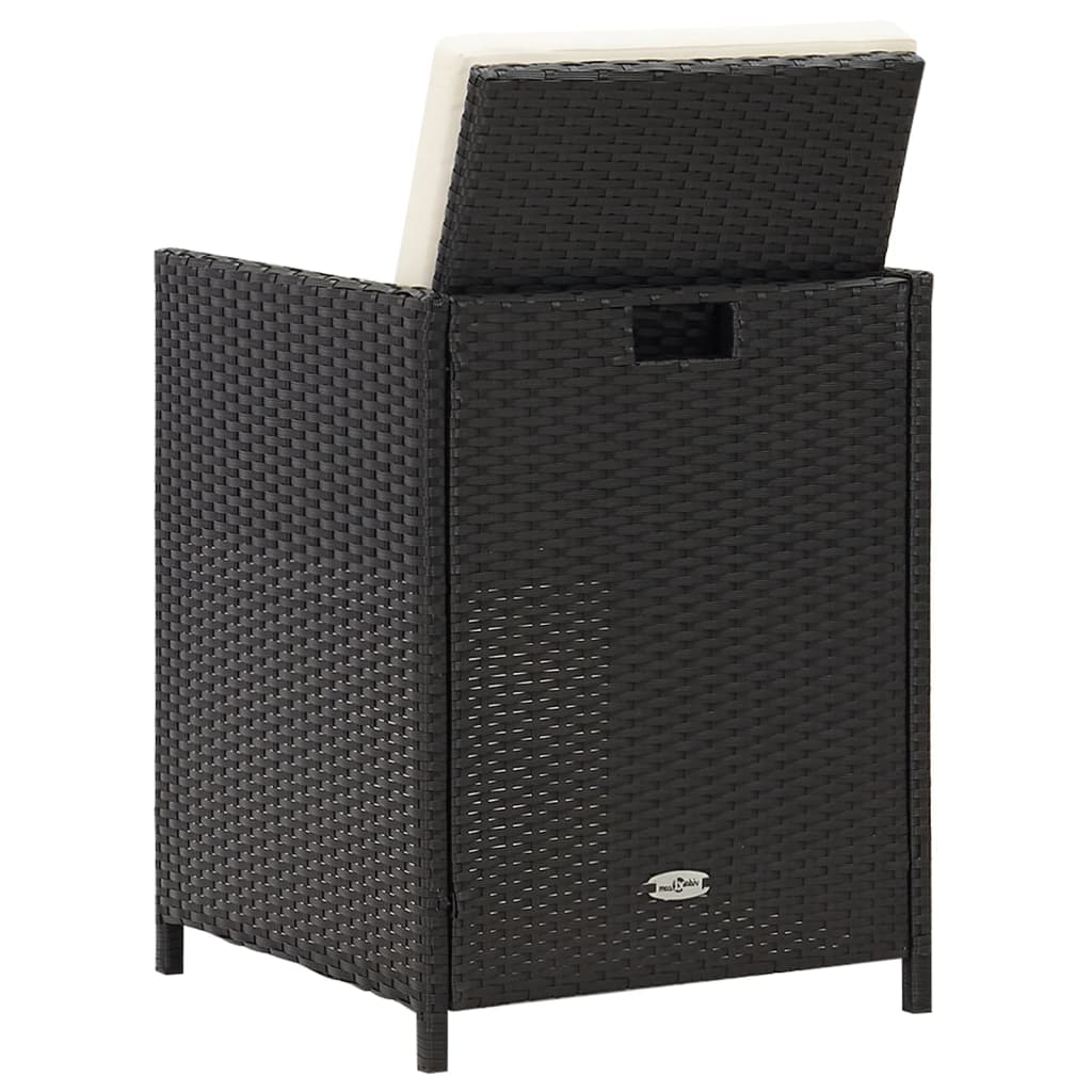 vidaXL Gartenstühle 4 Stk. Poly Rattan Schwarz