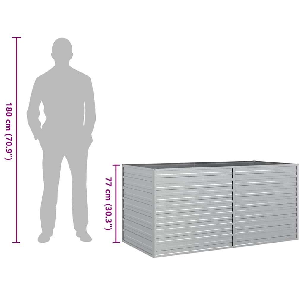 vidaXL Garten-Hochbeet 160x80x77 cm Verzinkter Stahl Silbern