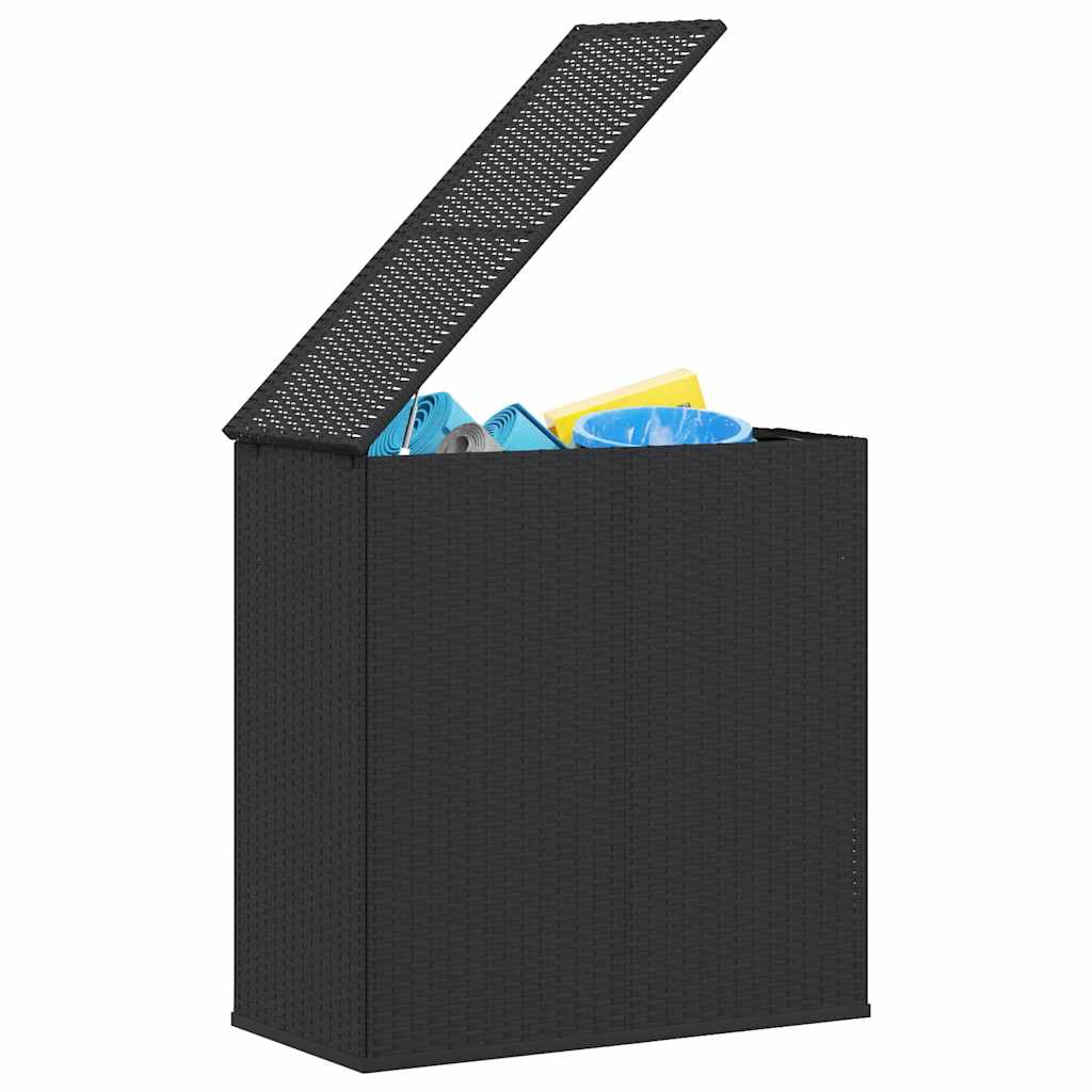 vidaXL Garten-Kissenbox PE Rattan 100x49x103,5 cm Schwarz