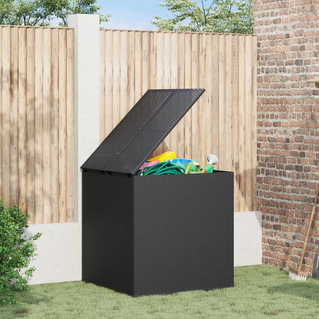 vidaXL Garten-Kissenbox PE Rattan 100x49x103,5 cm Schwarz