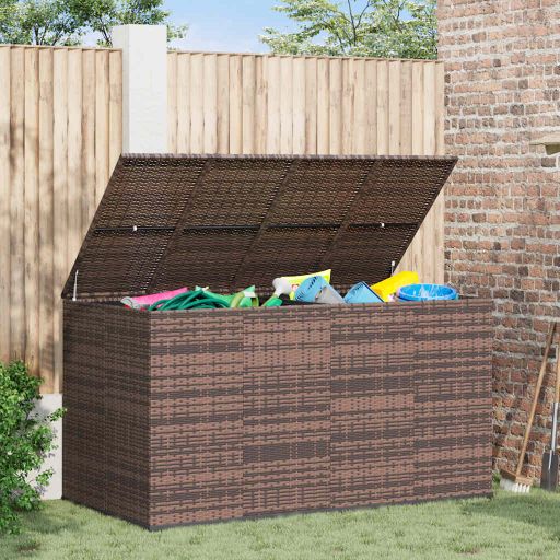 vidaXL Garten-Kissenbox PE Rattan 100x49x103,5 cm Schwarz