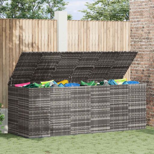 vidaXL Garten-Kissenbox PE Rattan 100x49x103,5 cm Schwarz