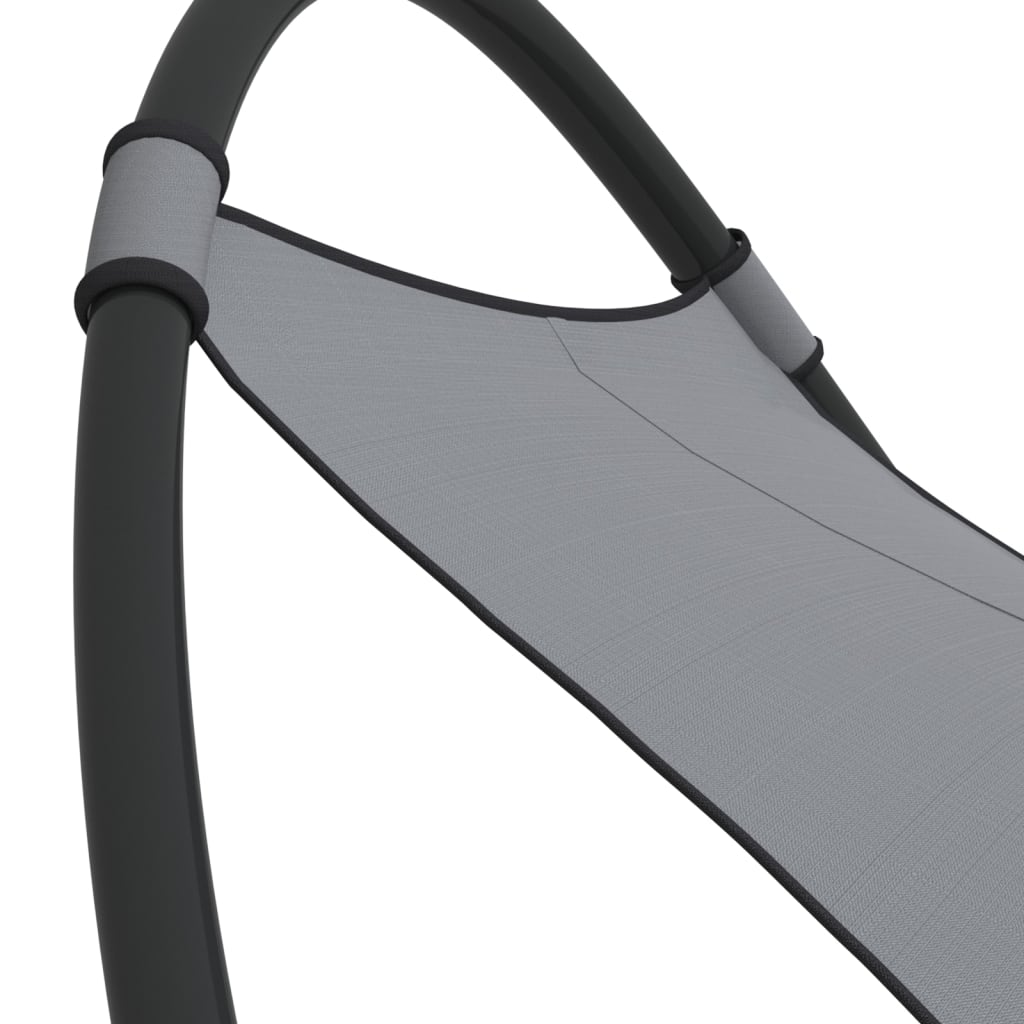 vidaXL Schaukelliege mit Rollen Stahl & Textilene Grau