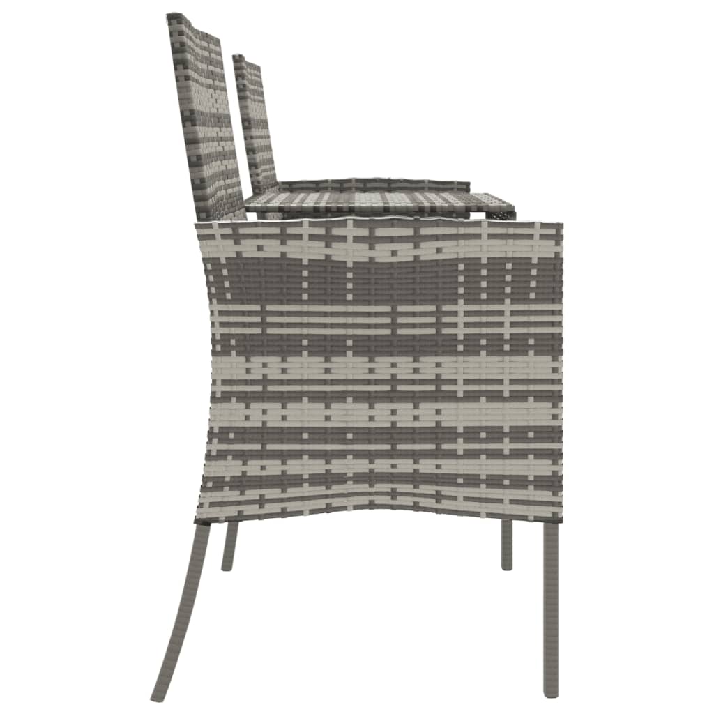 vidaXL 2-Sitzer-Gartensofa mit Teetisch Poly Rattan Anthrazit
