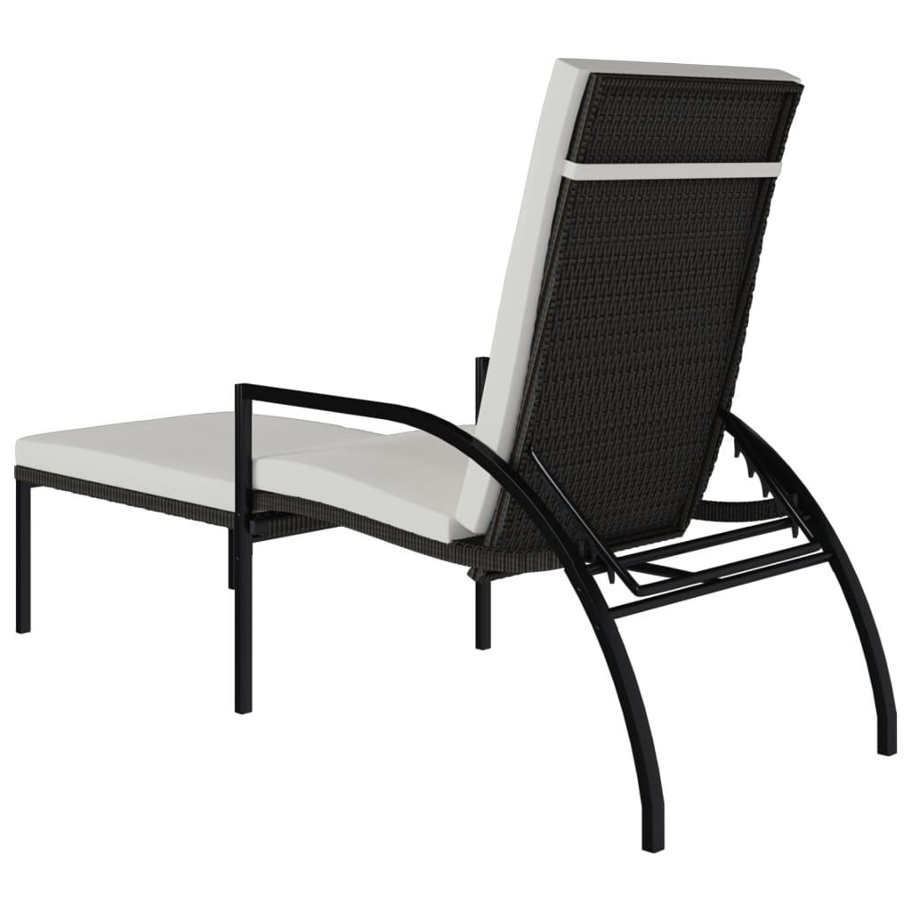 vidaXL Sonnenliegen 2 Stk. mit Fußhocker PE-Rattan Braun