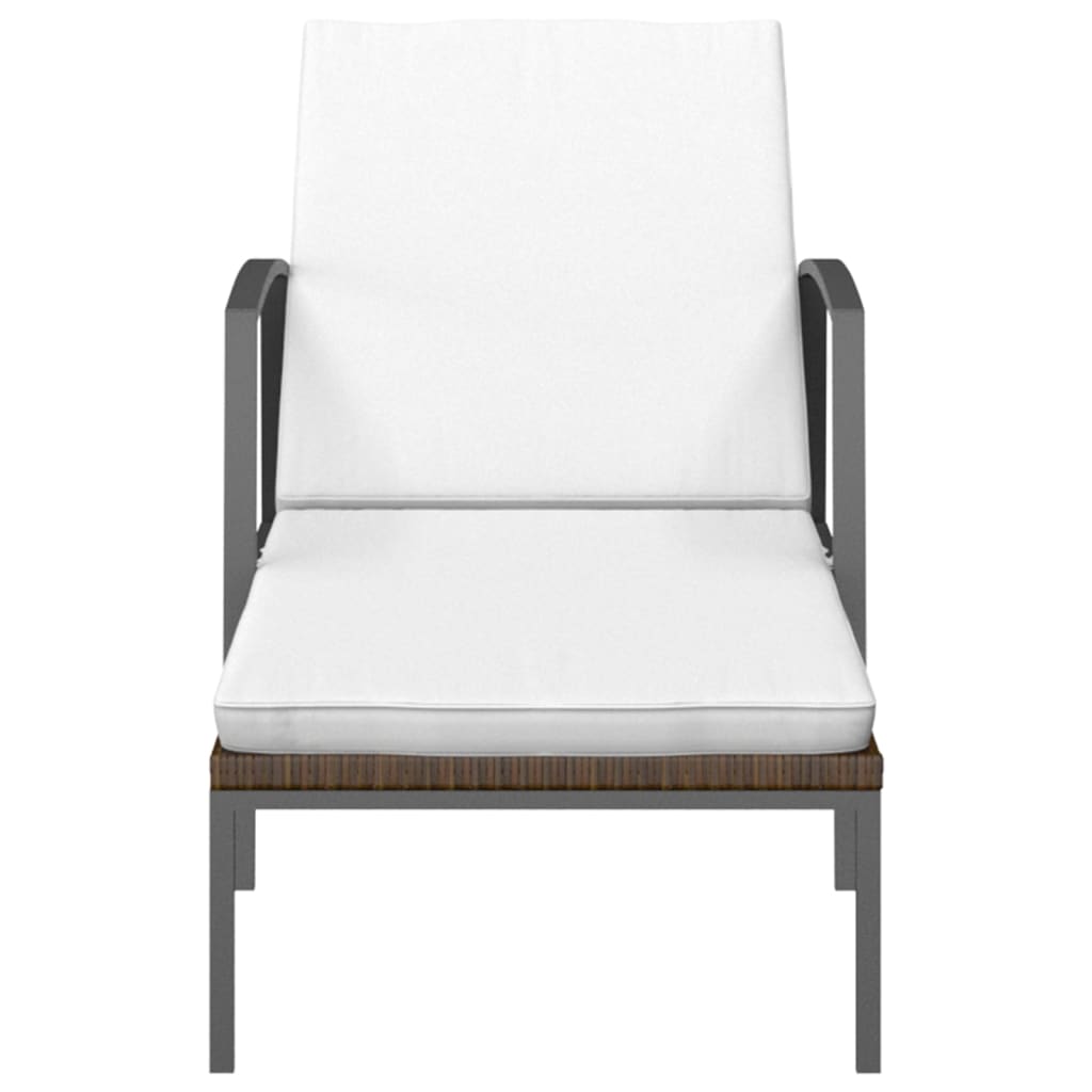 vidaXL Sonnenliegen 2 Stk. mit Tisch Poly Rattan Braun
