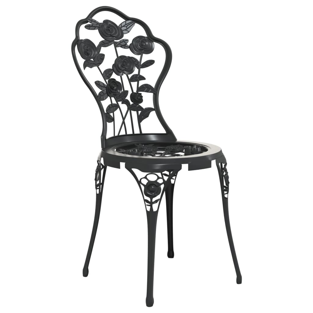 vidaXL 3-tlg. Bistro-Set Aluminiumguss Schwarz