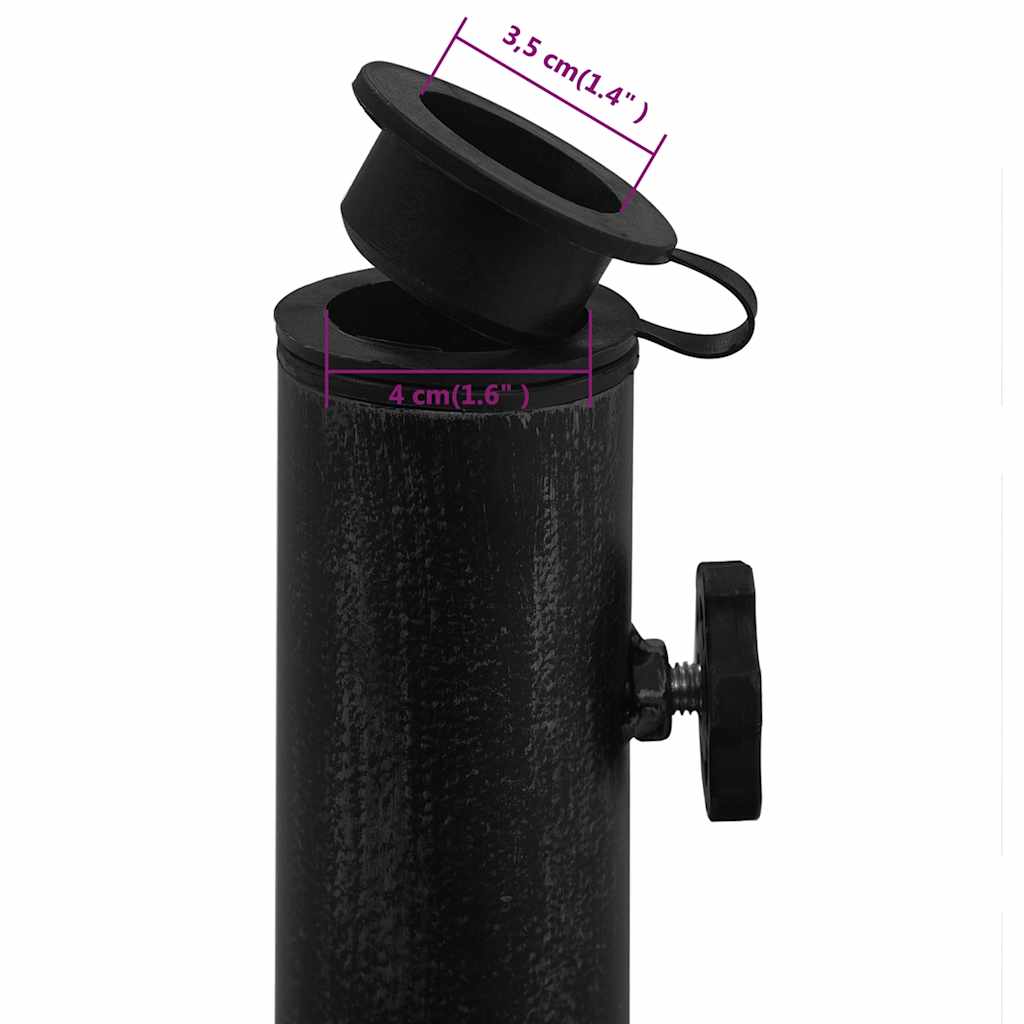 vidaXL Sonnenschirmständer Schwarz 48x48x33 cm Gusseisen