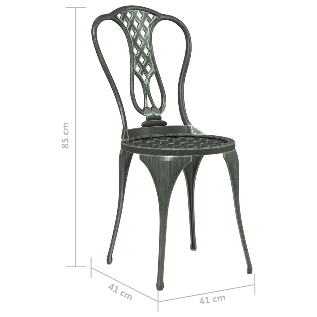 vidaXL 3-tlg. Bistro-Set Aluminiumguss Grün