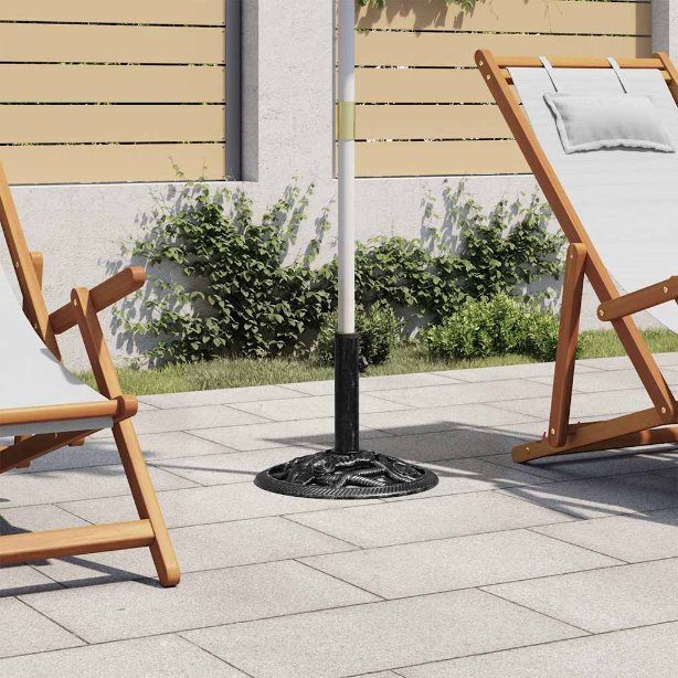 vidaXL Sonnenschirmständer Schwarz 48x48x33 cm Gusseisen