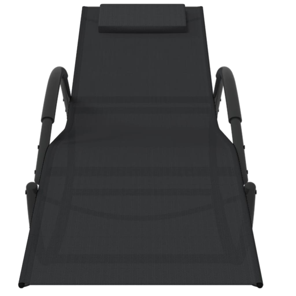 vidaXL Schaukelliege Schwarz Stahl und Textilene