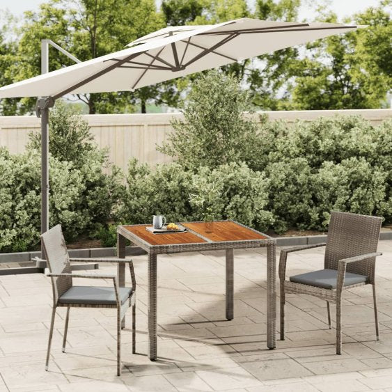vidaXL 3-tlg. Garten-Essgruppe mit Kissen Schwarz Poly Rattan